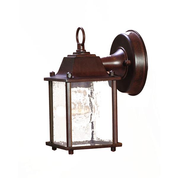 Acclaim Lighting Builder's choice 1-Light Wall Mount Lantern - 8.5 in Burled Walnut  With Seeded Glass