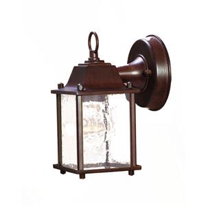 Acclaim Lighting Builder's choice 1-Light Wall Mount Lantern - 8.5 in Burled Walnut  With Seeded Glass