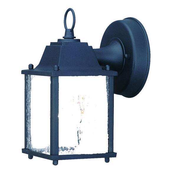 Acclaim Lighting Builder's choice 1-Light Wall Mount Lantern - 8.5 in  Matte Black With Seeded Glass