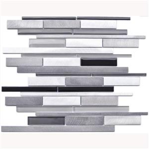 Tuile murale, Aluminium et Verre Gris Noir, 12
