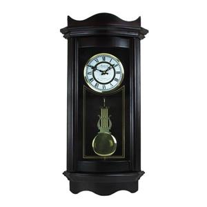 Horloge murale Bedford, 11,5" x 25,25", bois, chocolat