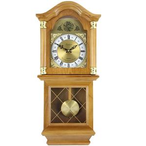 Bedford Wall Clock - 12" x 26" - Wood - Golden Oak
