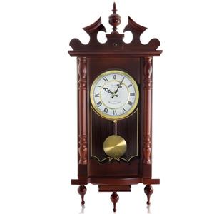 Bedford Wall Clock - 12" x 31" - Wood - Cherry Oak