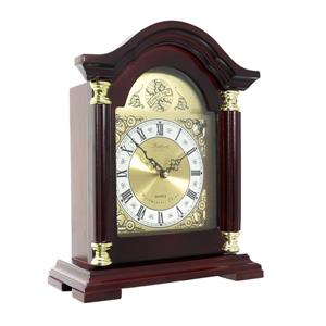 Pendule de cheminée Bedford, 12", bois, merisier