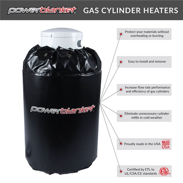 Powerblanket 20-lb Gas Cylinder Tank Heater - Fixed Temp, 32C/90F