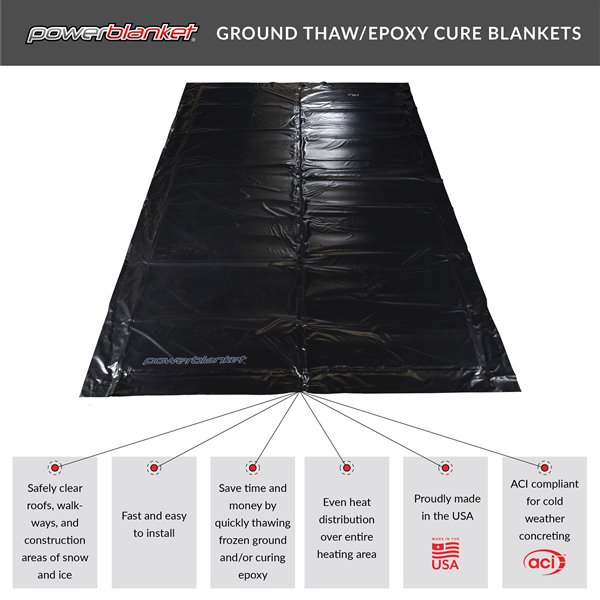 Powerblanket Heated Ground Thawing Blanket, 3-ft x 25-ft, Fixed Temp 66C/150F