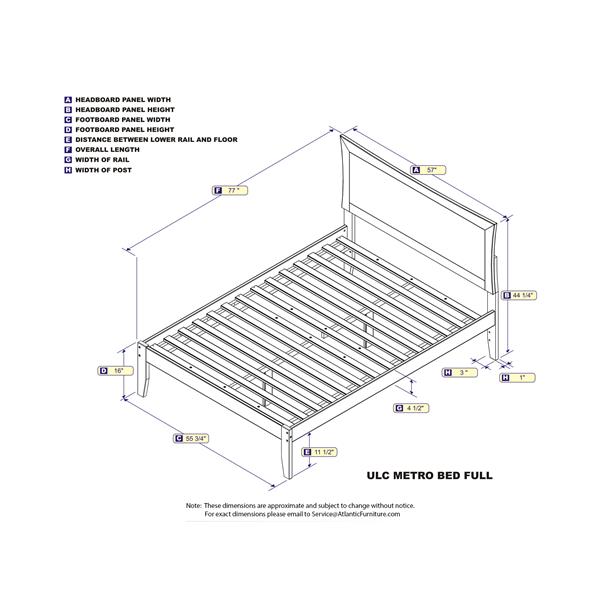 AFI Furnishings Metro Full Platform Bed with Open Footboard - Espresso ...