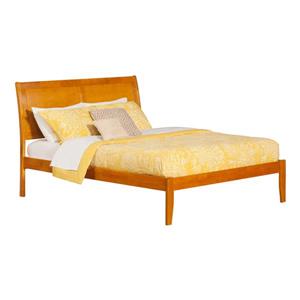 Atlantic Furniture Portland Queen Platform Bed with Open Footboard - Caramel