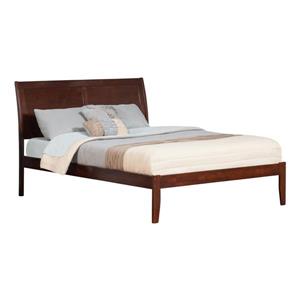 Atlantic Furniture Portland King Platform Bed with Open Footboard - Walnut