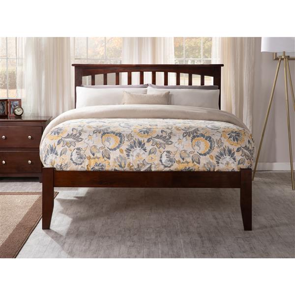 AFI Furnishings Mission Full Platform Bed with Open Footboard - Walnut