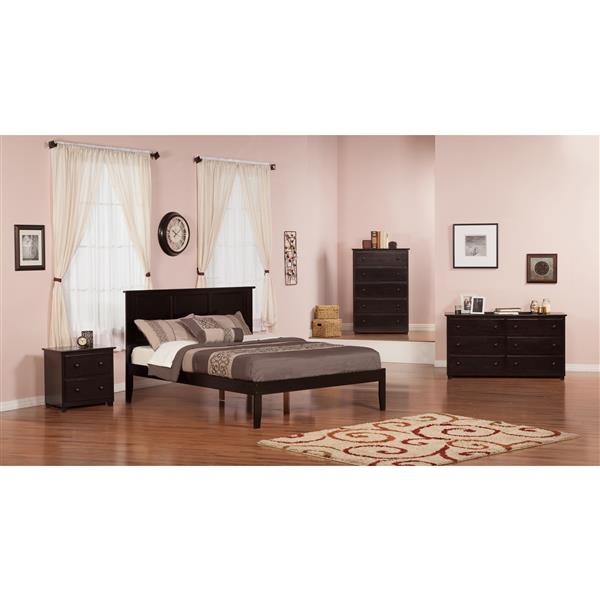 AFI Furnishings Madison Queen Platform Bed with Open Footboard - Espresso