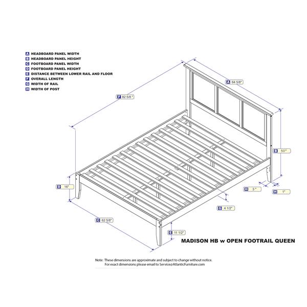 AFI Furnishings Madison Queen Platform Bed with Open Footboard - Espresso