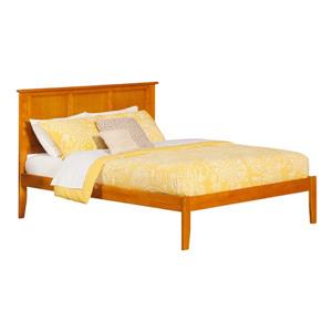 Atlantic Furniture Madison Queen Platform Bed with Open Footboard - Caramel