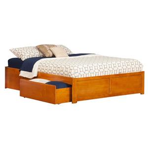Atlantic Furniture Orlando King Platform Bed with Footboard and Two Drawers