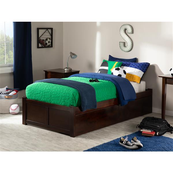 AFI Furnishings Concord Bed with Footboard and Two Drawers - Walnut