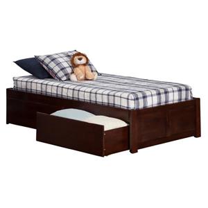 AFI Furnishings Concord Bed with Footboard and Two Drawers - Walnut