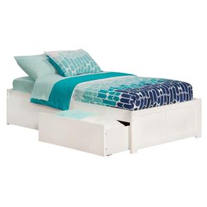 AFI Furnishings Concord Bed with Footboard and Two Drawers - White