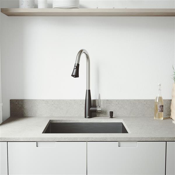 Vigo Kitchen Sink With Faucet Grid Strainer 23 In X 18 In