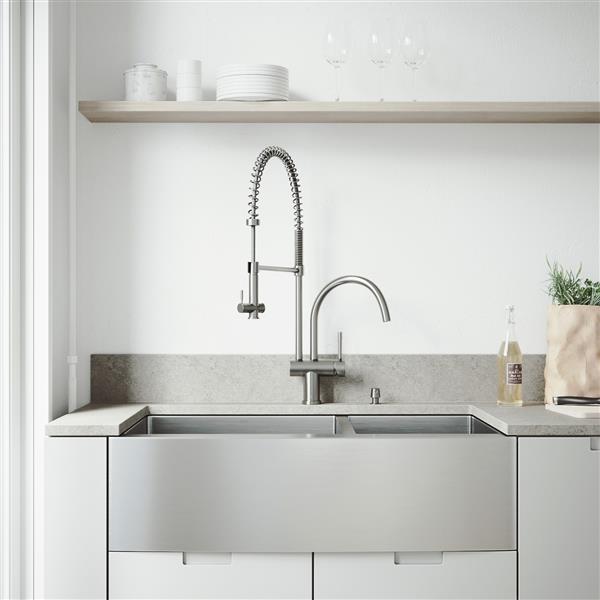 Vigo Kitchen Sink With Faucet Grids And Strainers 36 In Vg15268