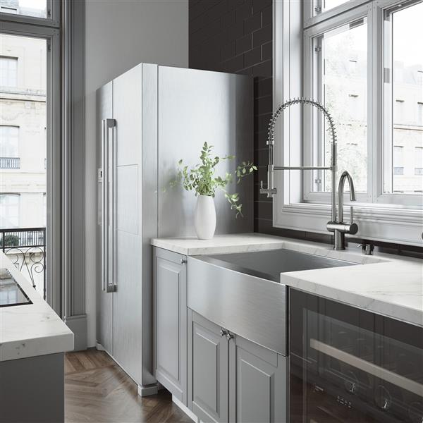 VIGO® Kitchen Sink with Faucet, Grid, Strainer - 30"