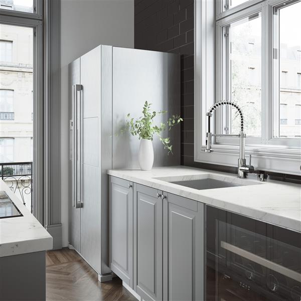 VIGO® Kitchen Sink with Faucet, Grid & Strainer - 23" X 20"