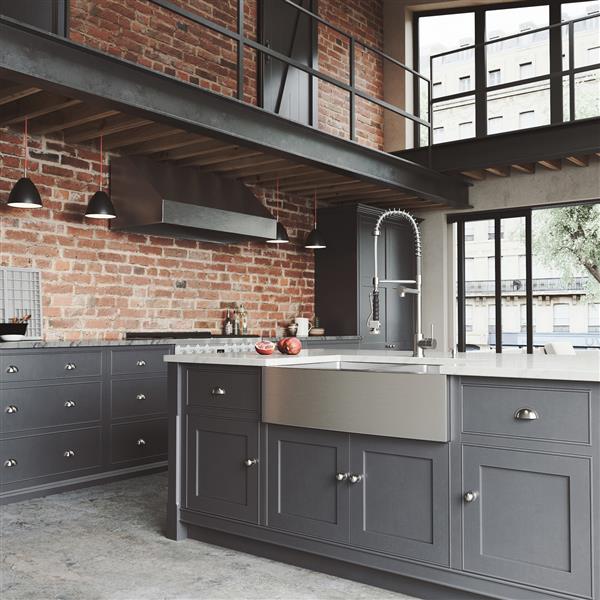 VIGO® Kitchen Sink with Faucet, Grids and Strainers - 33"