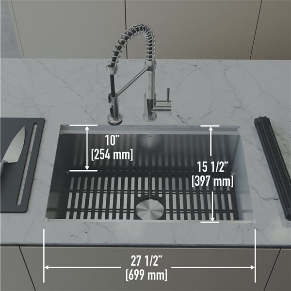 VIGO 30"Stainless Steel Farmhouse Kitchen Sink,Grid &Strainer