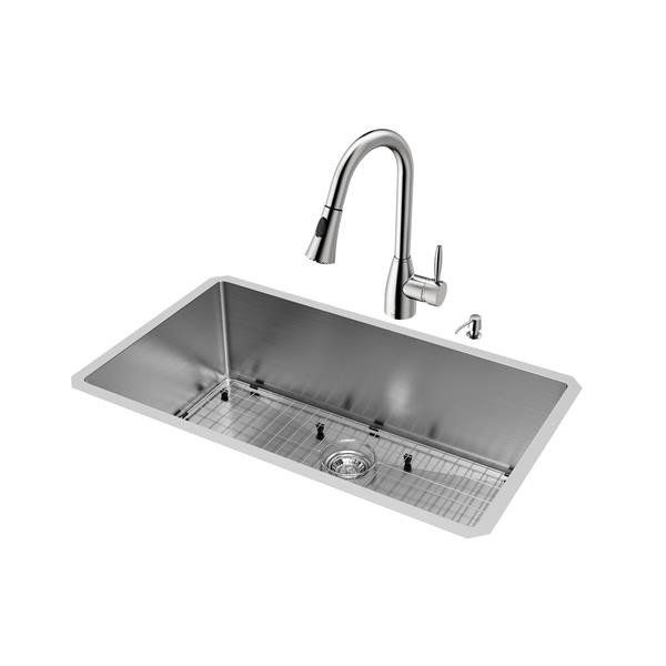 VIGO® Kitchen Sink, with Colander, Grid & Strainer - 32"