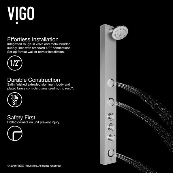 VIGO Callaway Shower Massage Panel - Stainless Steel