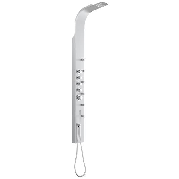 Brielle 71-In H X 6-In W Stainless Steel 6-Jet High-Pressure Shower Panel System With Fixed Rain Head