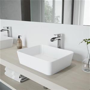 VIGO Marigold Vessel Bathroom Sink with Faucet - Chrome