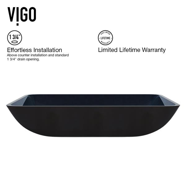 VIGO Glass Vessel Bathroom Sink with Faucet - Chrome