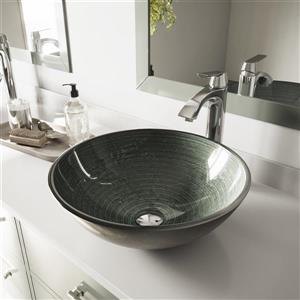 VIGO Glass Vessel Sink and Faucet - Chrome
