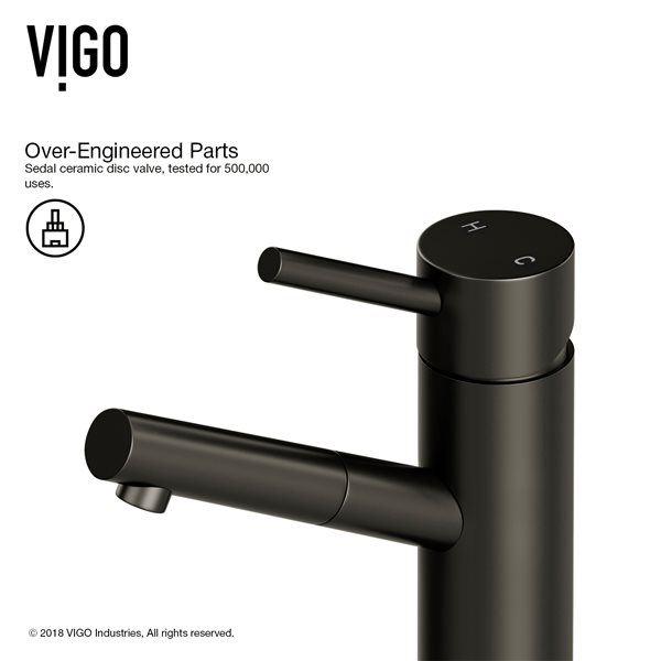 VIGO Noma&nbsp;8-in H Single Handle One-Hole Bathroom Faucet - Matte Black