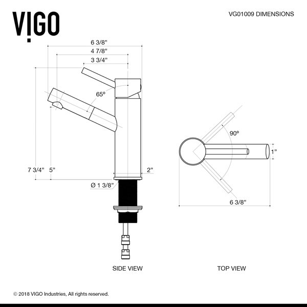 VIGO Noma&nbsp;8-in H Single Handle One-Hole Bathroom Faucet - Matte Black