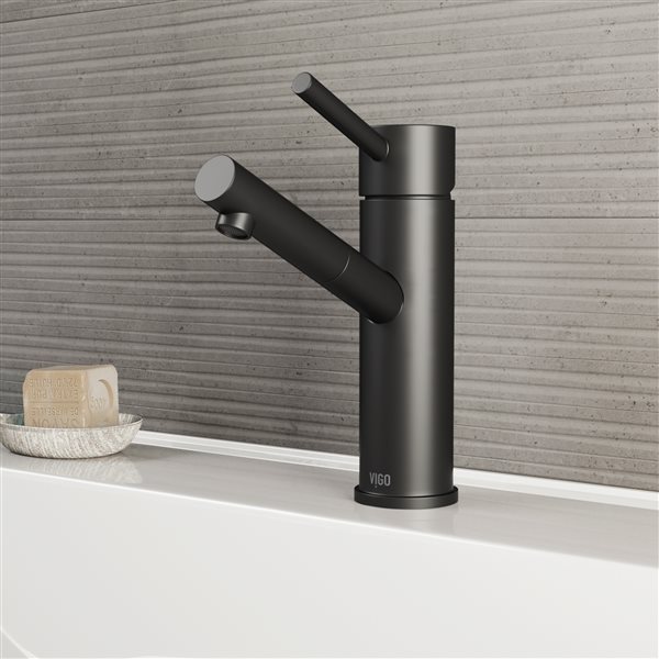 Noma 8-In H Single Handle One-Hole Bathroom Faucet - Matte Black, Brass