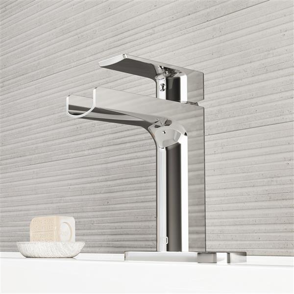 VIGO Ileana Single Hole Bathroom Faucet with Deck Plate