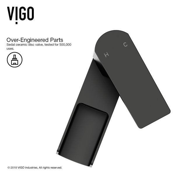 VIGO Ileana&nbsp;7-in H Single Handle One-Hole Bathroom Faucet - Matte Black