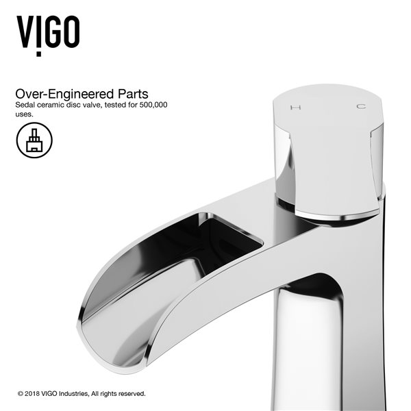 VIGO Paloma&nbsp;7-in H Single Handle One-Hole Bathroom Faucet - Chrome
