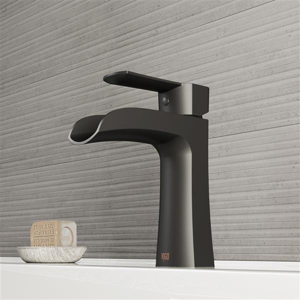 VIGO Paloma 1-Handle Matte Black Single Hole Bathroom Faucet