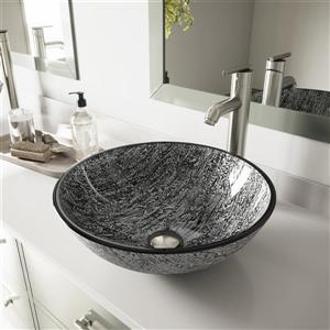 VIGO Titanium Vessel Bathroom Sink with Faucet - Bronze