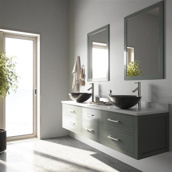 VIGO Glass Vessel Bathroom Sink with Faucet - Bronze