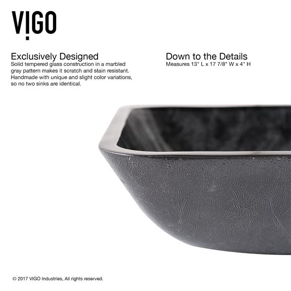 Vasque et robinet de salle de bain en verre Vigo(MD), chrome