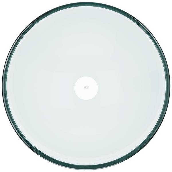 VIGO Giovanni&nbsp;17-in L x&nbsp;17-in W x&nbsp;6-in H Crystalline Glass Round Vessel Bathroom Sink - Translucent