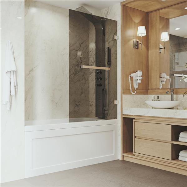 Vigo Orion Glass Bathtub Door Clear Black