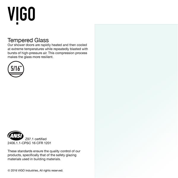 VIGO Rialto&nbsp;34-in W x&nbsp;58-in H Frameless Stainless Steel Hinged Tub Door with Clear Glass and Handle