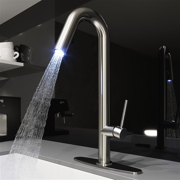 Vigo Oakhurst Led Pull Down Kitchen Faucet With Deck Plate