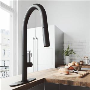 VIGO Greenwich Pull-Down Spray Kitchen Faucet - Black