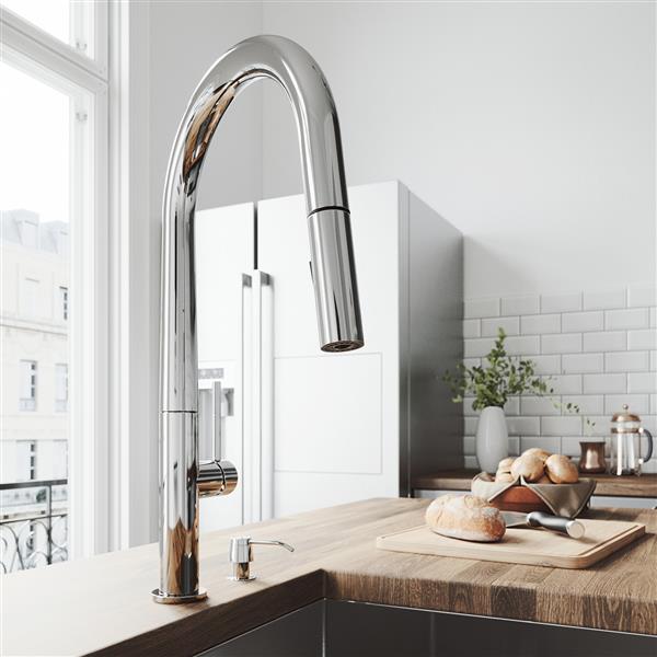 Greenwich Pull-Down Spray Kitchen Faucet - Chrome