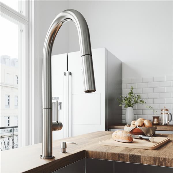 Greenwich Pull-Down Spray Kitchen Faucet - Stainless